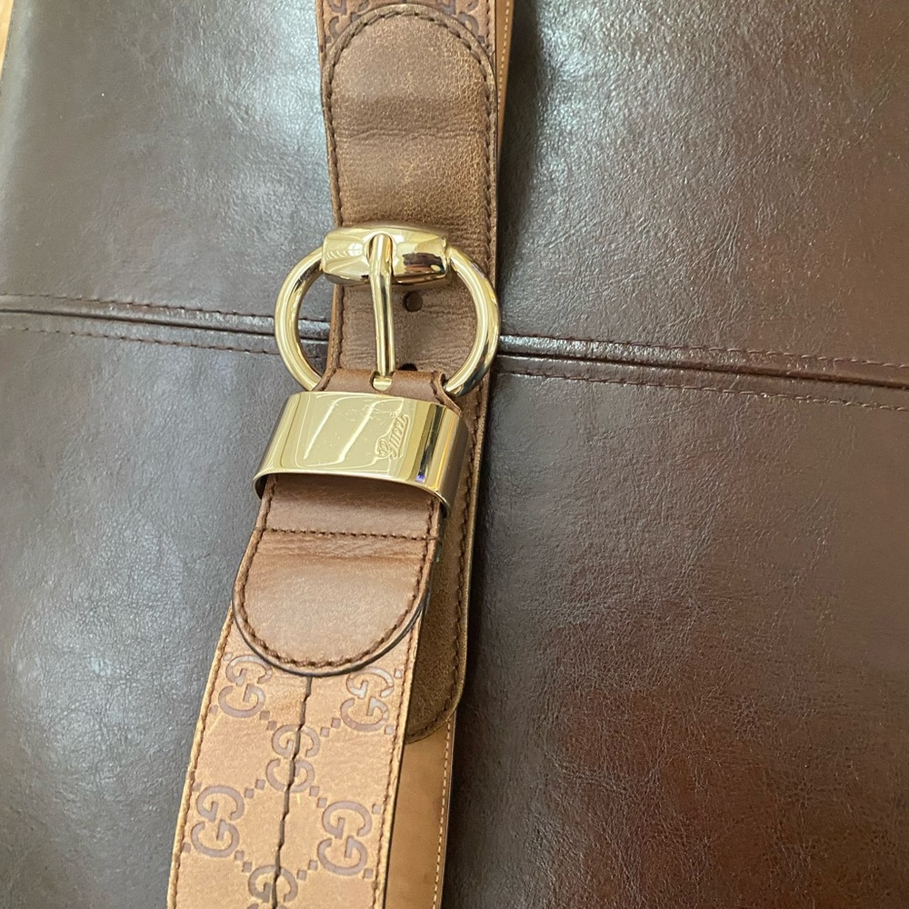 Gucci Brown Belt with Gold Buckle